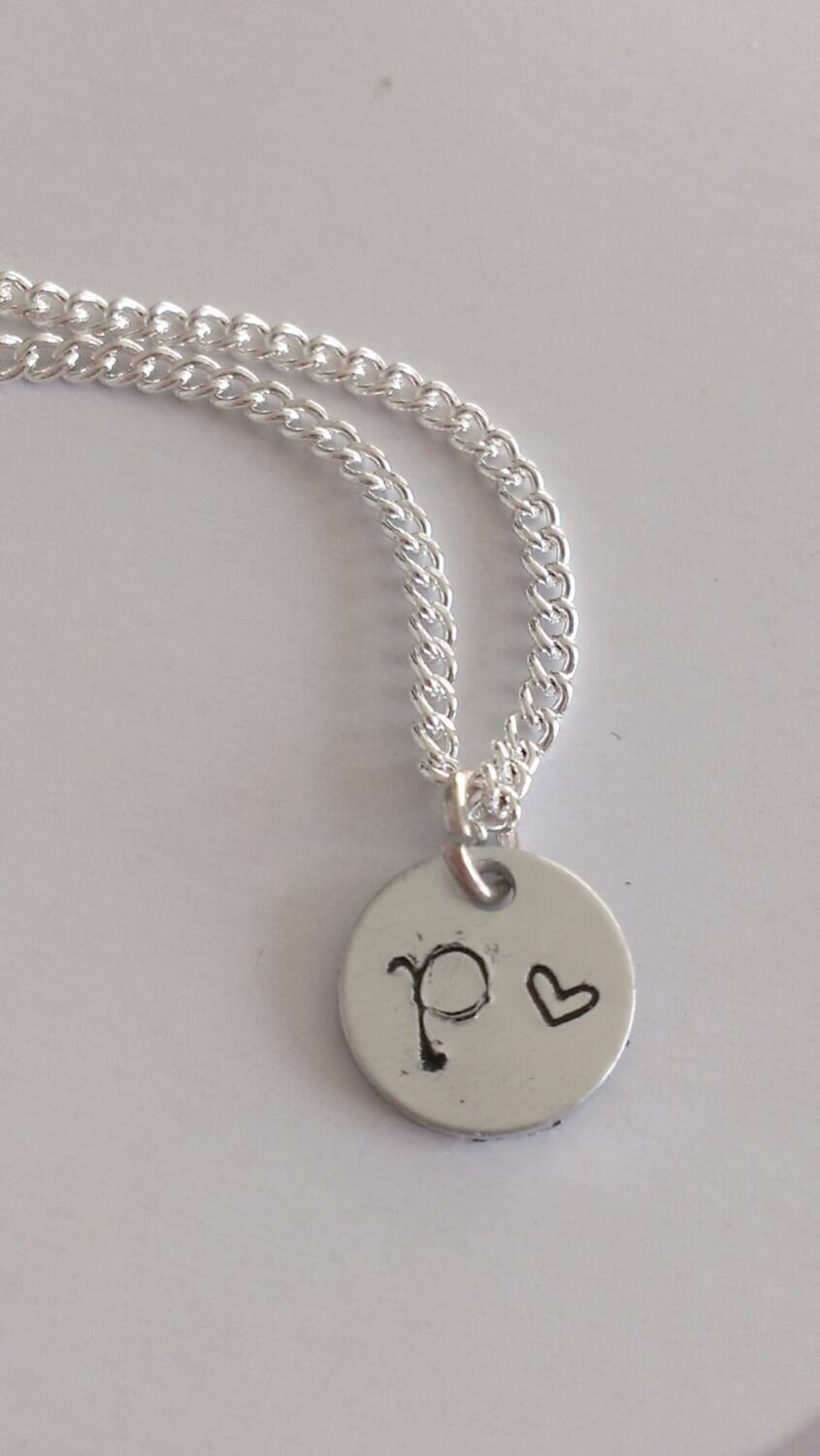 Personalised initial necklace with heart detail by LoveLibbyX