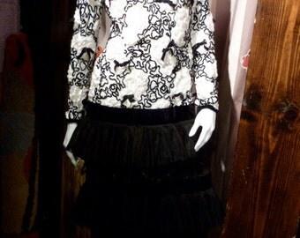 My Fair Lady France Couture Marinelli Velvet Ruffles 1980