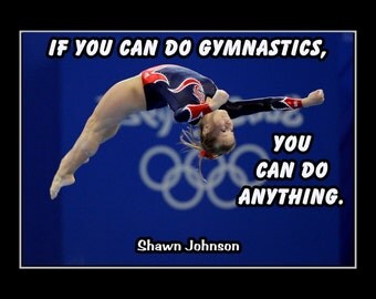 Gymnastics Poster Shawn Johnson Gymnast Photo Quote Wall Art Print 5x7 ...