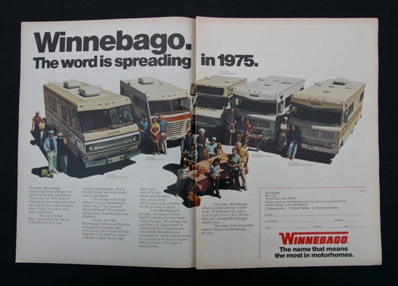 1975 Winnebago Ad Vintage Advertising Motorhome RV Photo Print