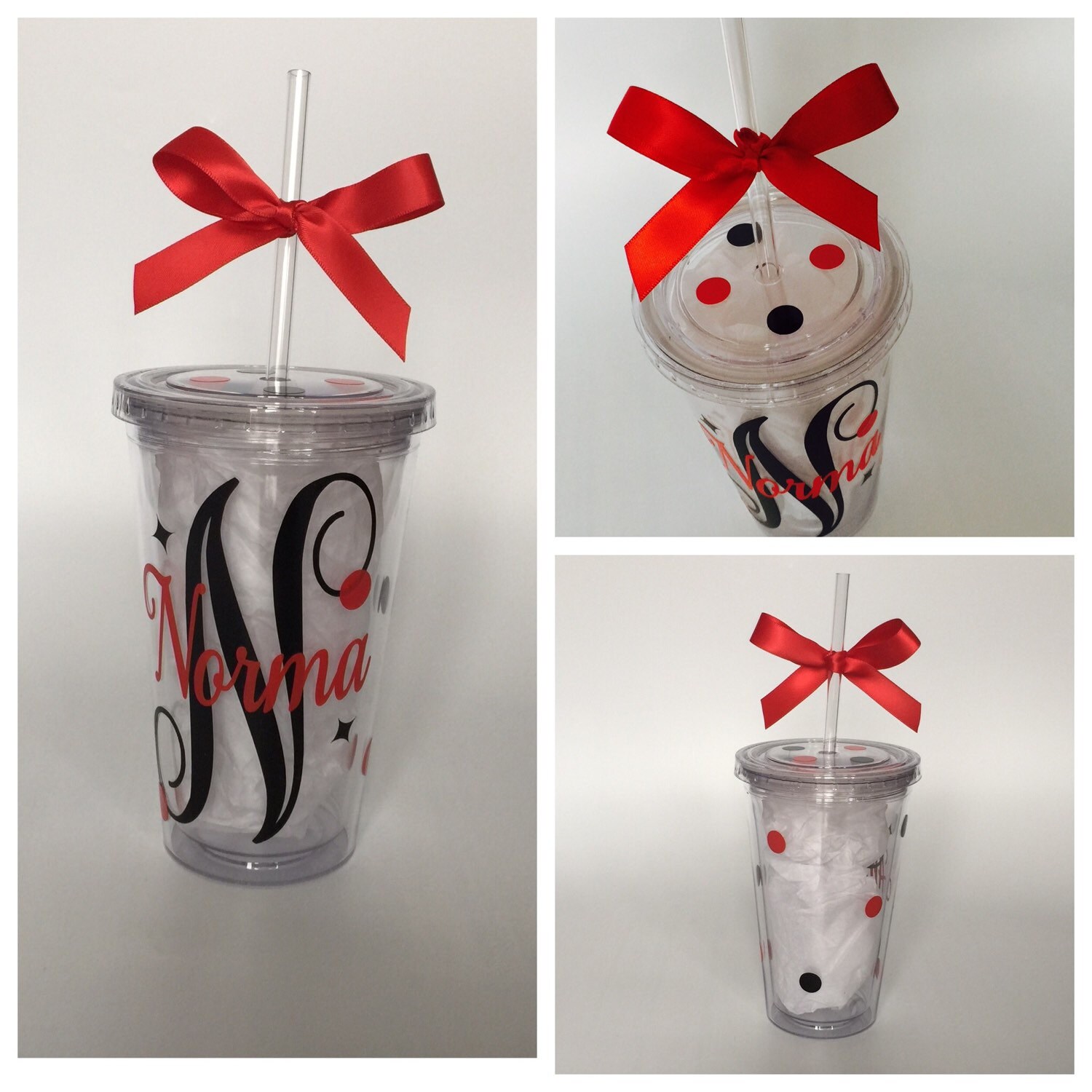 Personalized tumbler/custom party favor/ monogram tumbler