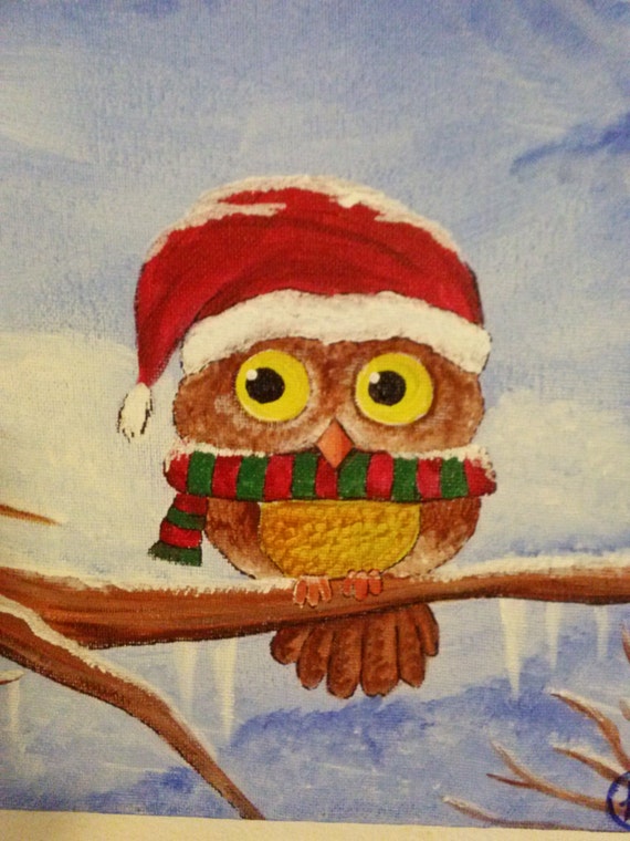 Kinderzimmer malen eule dekor nikolausmütze von gettingmyartsyon