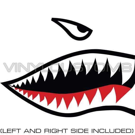 Flying Tigers Vinyl Decal Sticker Shark Teeth by VinyICustoms