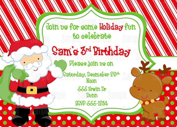 Santa Birthday Party Invitations 5