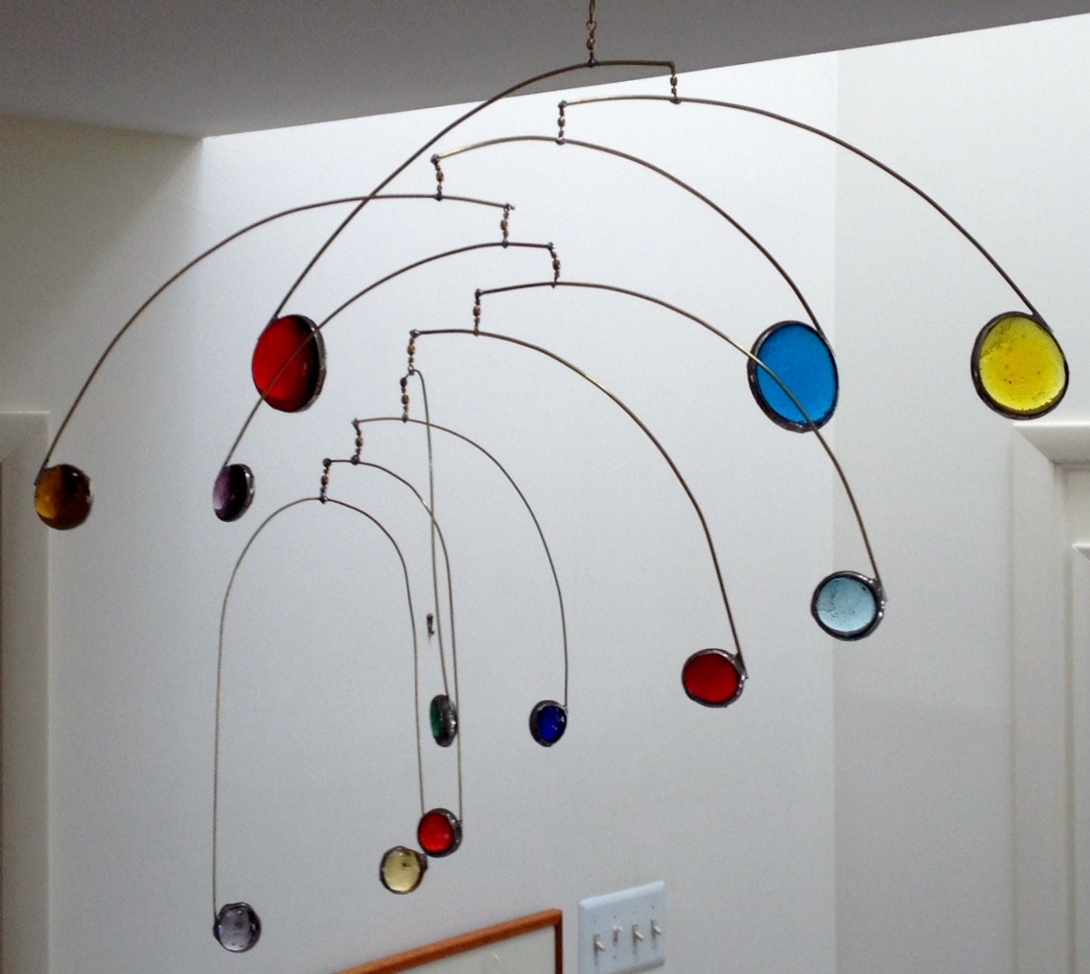 Modern CalderStyle Stained Glass Mobile Waterfall Design