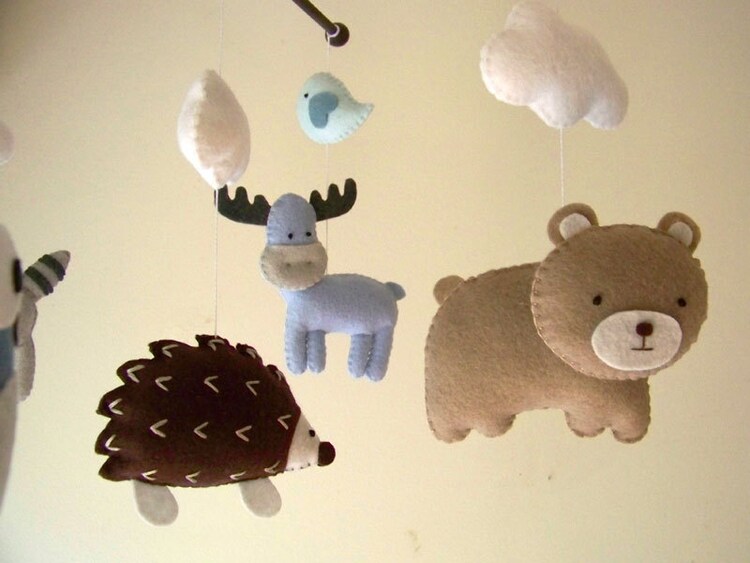 Baby crib mobile forest mobile animal mobile felt by Feltnjoy