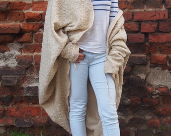 Wool Knitted Cardigan Long Dolman Sleeve Jacket Long Version Plus Size Cardigan & Nara GKV003