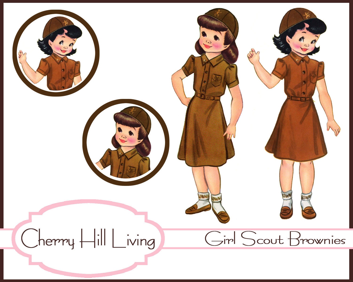Girl Scout Paper Dolls Clip Art Paper dolls by CherryHillLiving