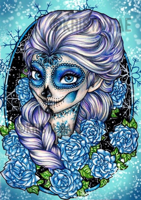 princess elsa sugar skull print princess elsa sugar skull print