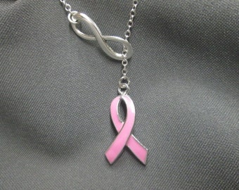 Breast Cancer Awareness Necklace - Lariat Style