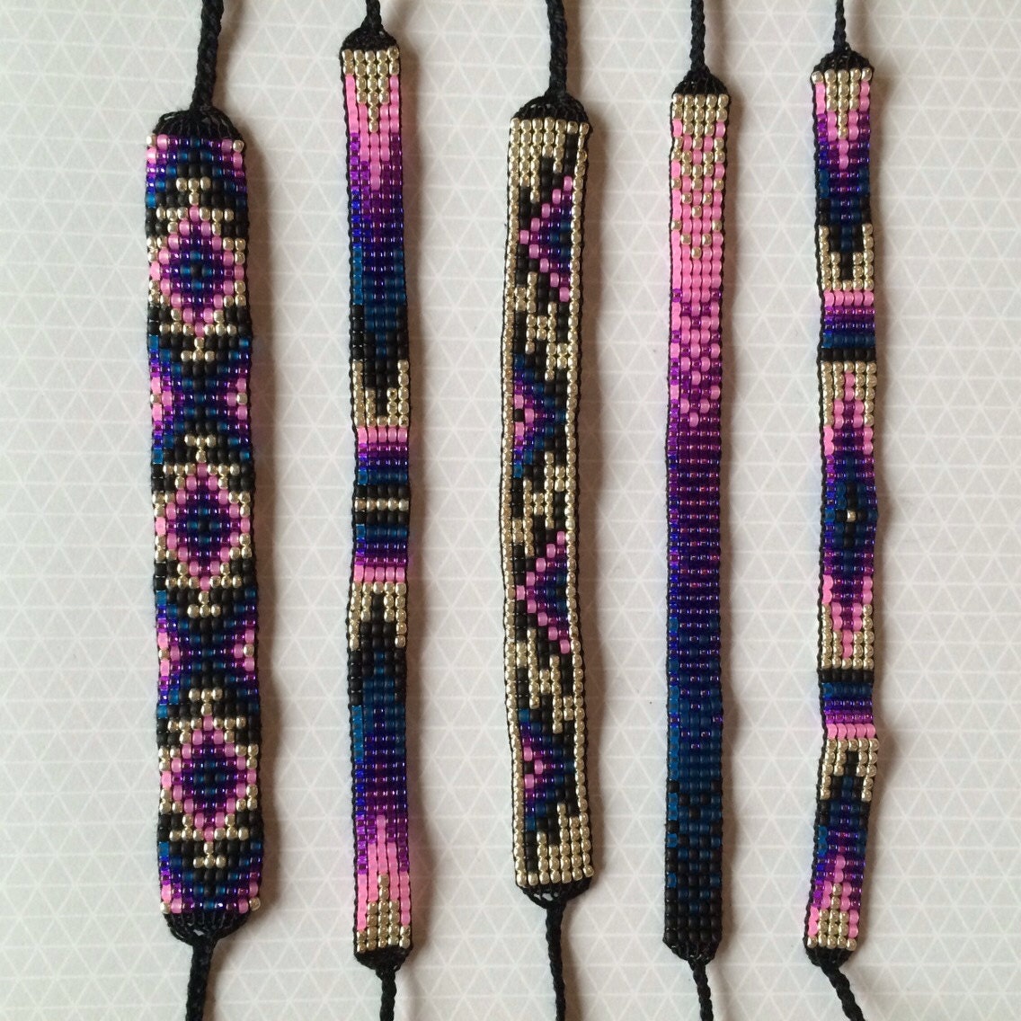 Bead Loom Friendship Bracelet by MichikoJewelry on Etsy