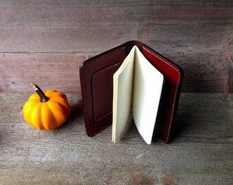 Leather Notebook Cover, Leather Notebook with Business Card Pocket ...