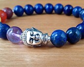 7 Chakra Bracelet, Chakra Balancing Bracelet, Buddha Chakra Bracelet, Chakra Jewelry, Buddha Bracelet, Gift Under 50, Gift for Yoga Lover