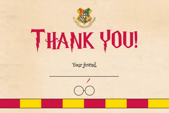 Harry Potter Thank You Note - Digital Download