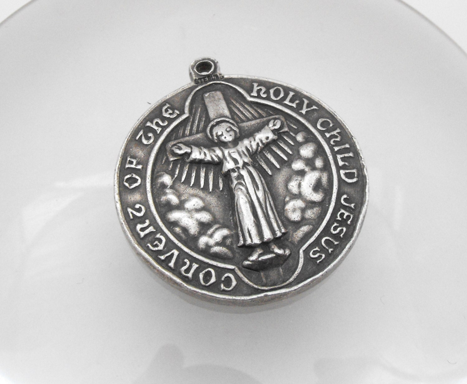 Vintage Christian Catholic Medallion Convent of the holy child Jesus