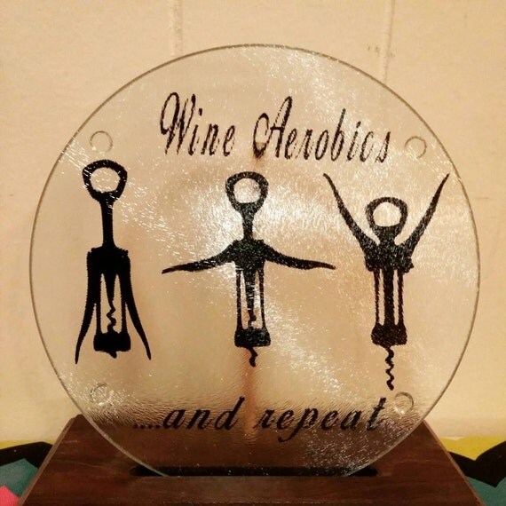 Wine aerobics circle glass cutting board perfect for your