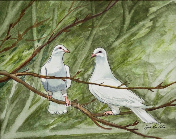 Two White Doves-Print