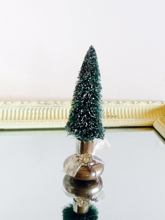 Bottle Brush Christmas Tree In Old Door Knob Shabby Chic