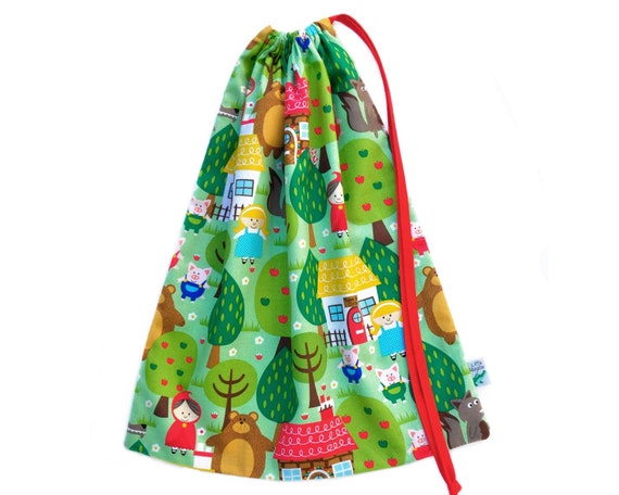 Fairytales Library Bag. Drawstring Bag. Kids Book Bag. Toy Bag. Books ...