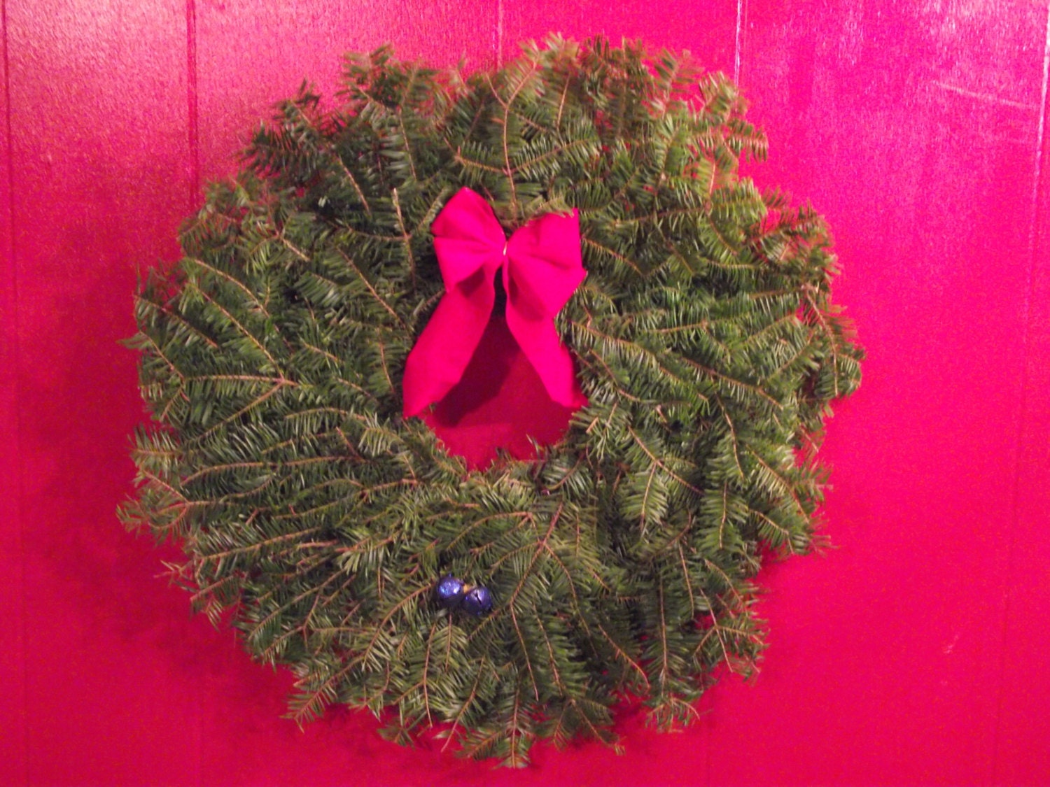 Hand tied Michigan Wreath evergreen real balsam and jingle bells