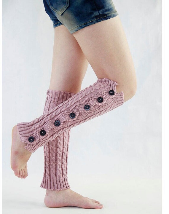 Gray Cable Knit Leg Warmers Womens Lace Boot by Tinacrochetstudio