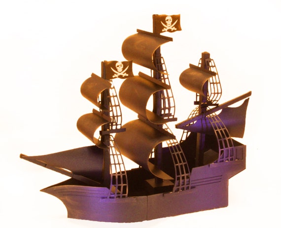 Download 3D SVG Pirate Ship Galleon DIGITAL download