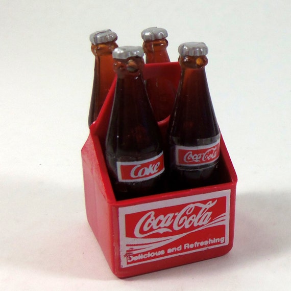Mini Coca Cola 4 Pack Bottle with Carrier by TheJunkinSailor