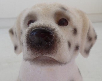 Vintage flocked DALMATION dog. 6” tall. Dogs, cannine, puppy figure, animal art, pets
