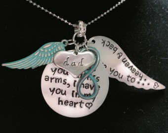 Jewelry Loss of a love d one memorial necklace wing charm mom dad ...