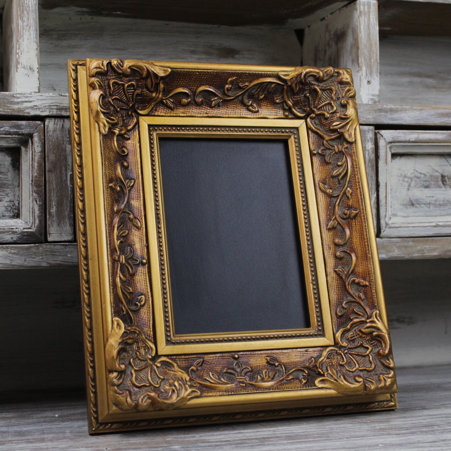 GORGEOUS FRAMED CHALKBOARD Gold Ornate Framed by ShabbyShores