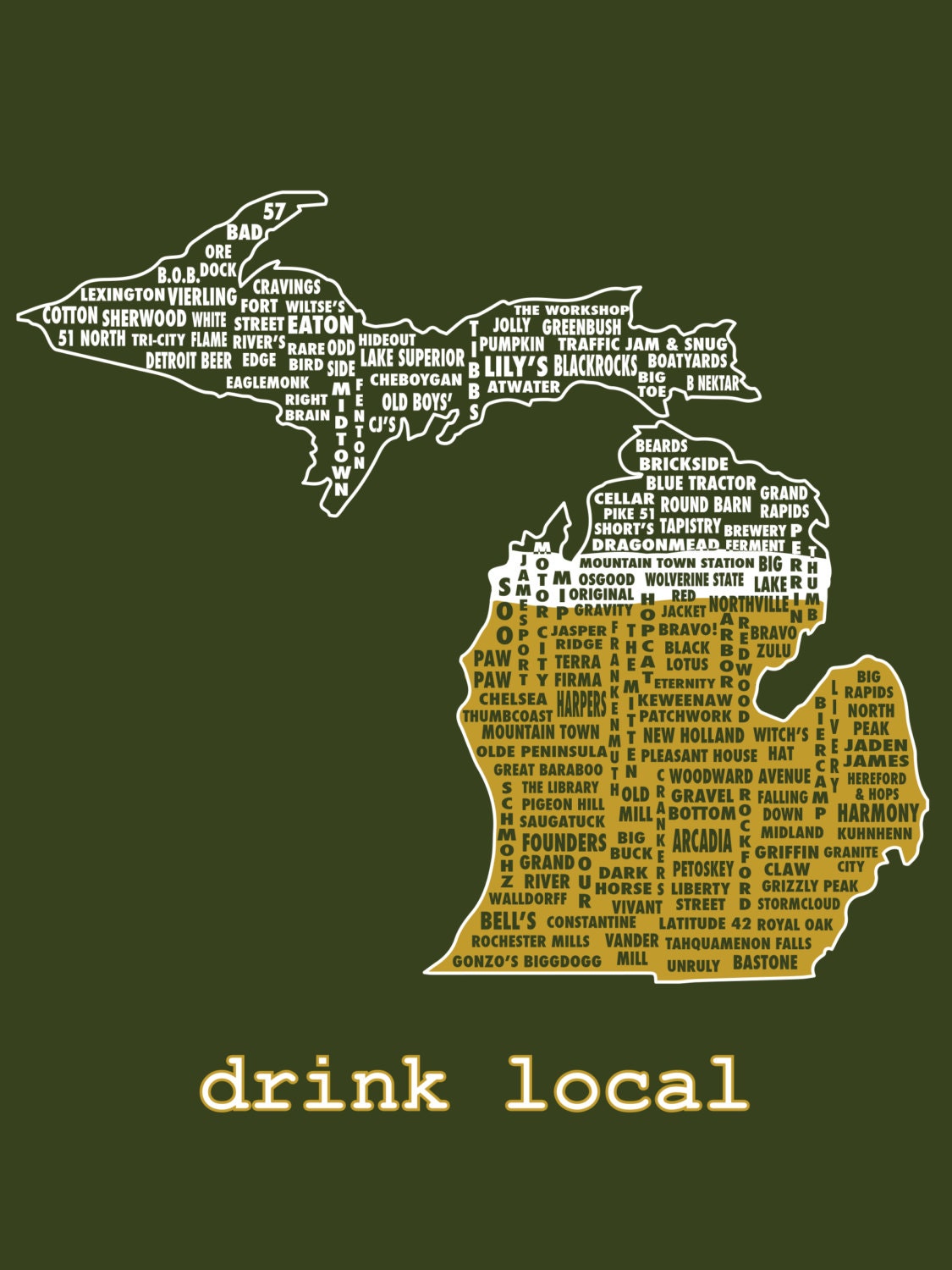 Drink Local Michigan Beer Tshirt