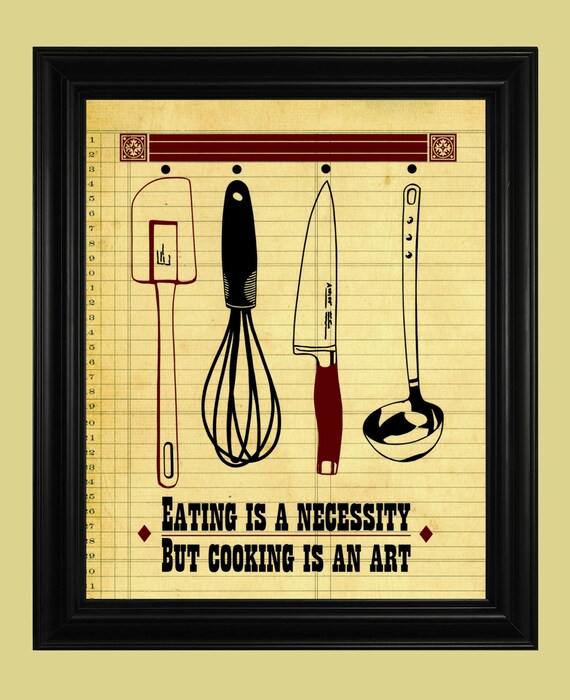 Fun Kitchen Art Print Cooking Quote Kitchen by TheSpottedBlackbird