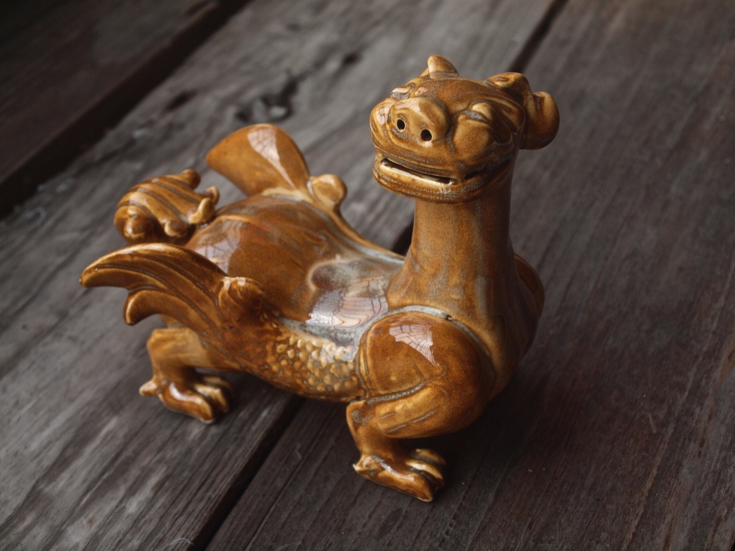 Vintage Ceramic Mythical Animal Figurine Chinese by CantonPalace