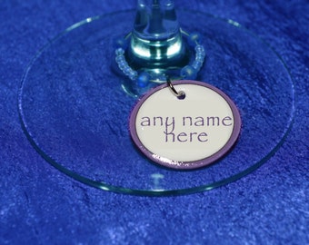 Custom "NAME" WIne Charm Rings (you choose how many)