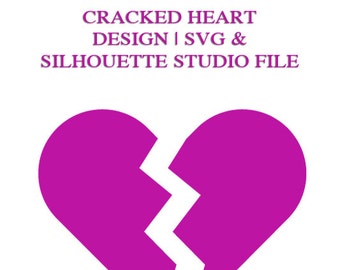 Cracked Heart File for Cutting Machines | SVG and Silhouette Studio (DXF)