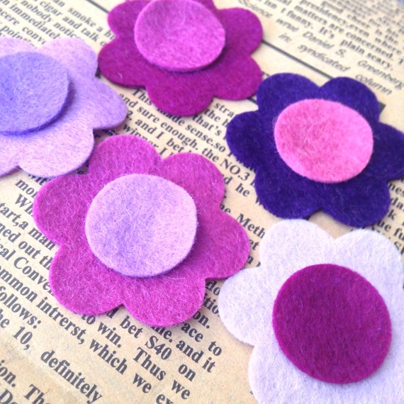 Small Pre Cut Felt Flowers Die Cut Felt Shapes by OhMyFelt