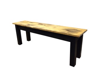 Barnwood Bench-Black / Rustic Bench / Farmhouse Bench / Reclaimed wood bench