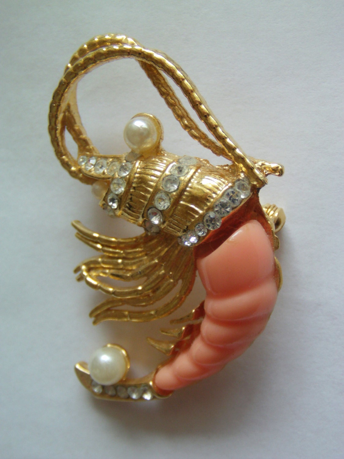 Vintage Hattie Carnegie Jewelry / Designer Jewelry / Shrimp