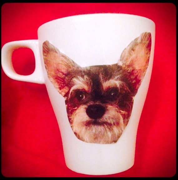Your dogs face on a coffee mug Custom by MollysHandmadeGifts