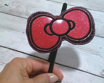 INTRO PRICING... In the hoop Kitty bow / headband embellishment embroidery design In the Hoop Bow