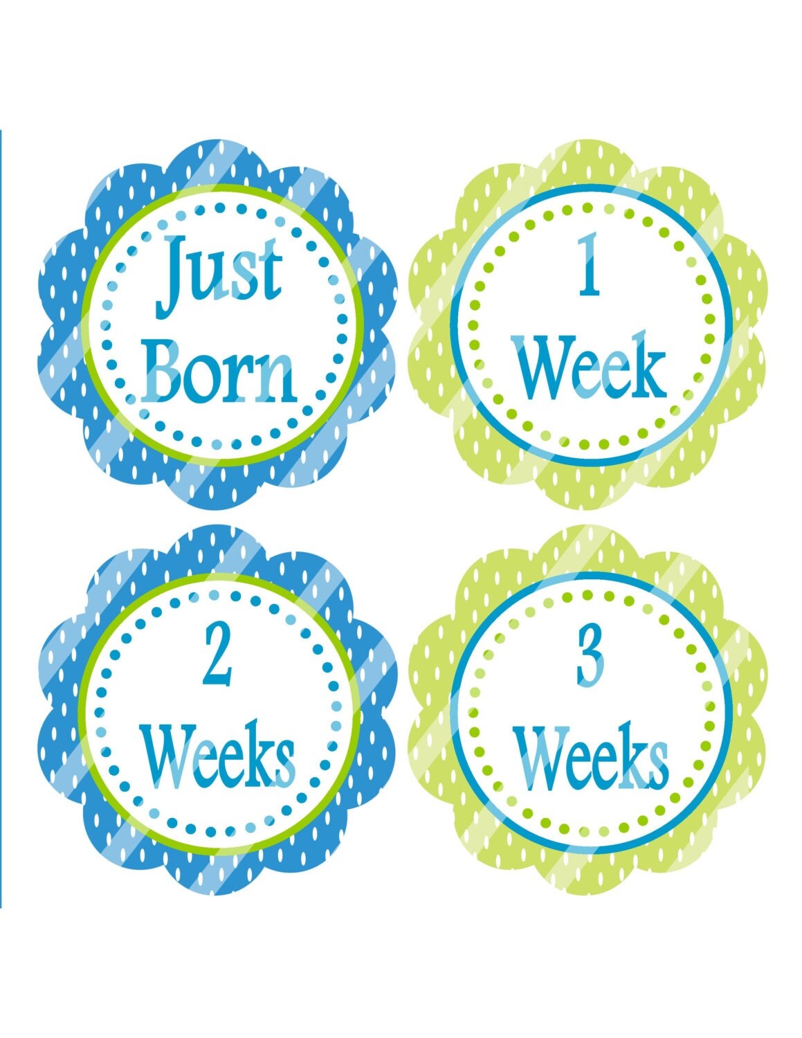 blue lime green baby sticker polka dot baby sticker diy