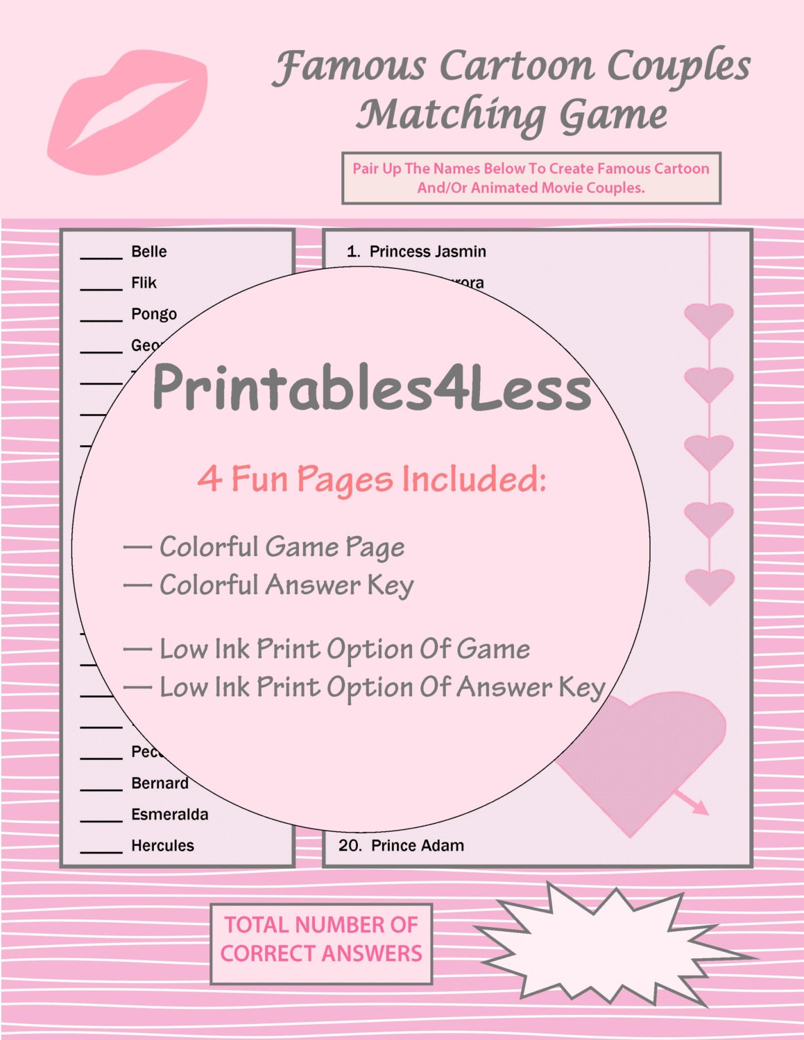 couples matching game valentine couple game printable