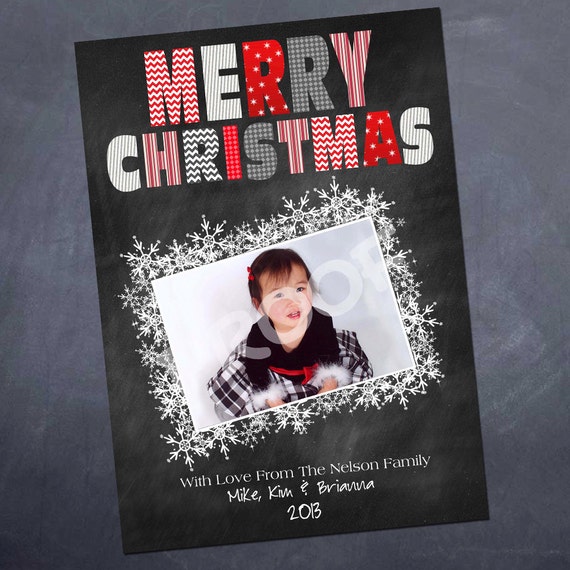 Printable Photo Christmas Card 5x7