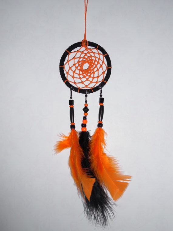 Black & Orange Dream Catcher by meganemilyx on Etsy