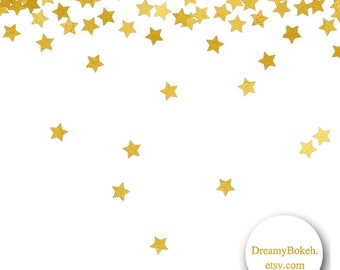 gold foil stars confetti digital paper frames borders 12x12 inch jpg png overlay instant download clip art invitation gold confetti clipart