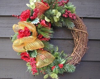 CCYKXA Couronne de porte de Noël Couronne d'hiver artificielle