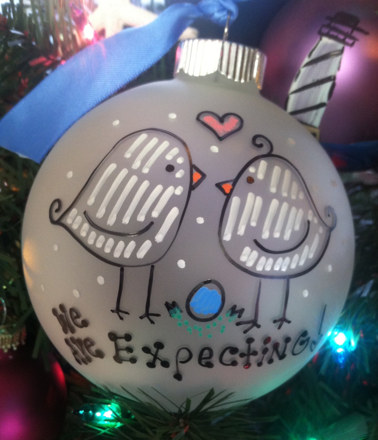personalized christmas ornament expecting baby birds baby on personalized christmas ornament expecting baby birds baby on