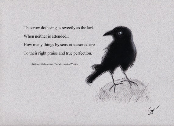 Shakespeare Quote and Crow Illustration by SandStorming on Etsy