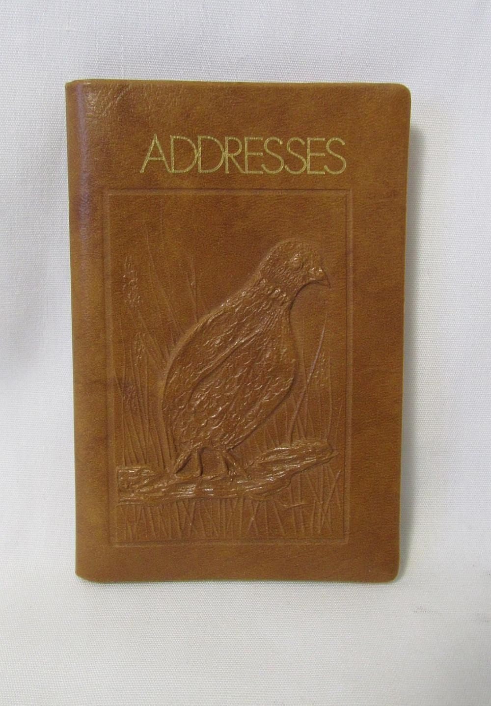 Vintage Address Book Embossed Bobwhite Quail Bird Name Address