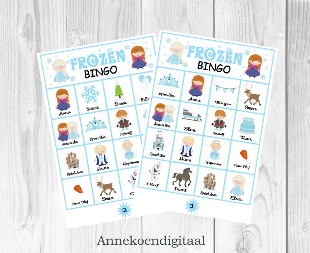 Printable Frozen Bingo spel Bingo om zelf by HappywithPrintables